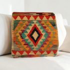 Afgán Kilim párnahuzat 40x40 kézi készítésű párna
