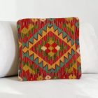 Afgán Kilim párnahuzat 40x40 kézi készítésű párna