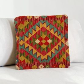 Afgán Kilim párnahuzat 40x40 kézi szövésű párna