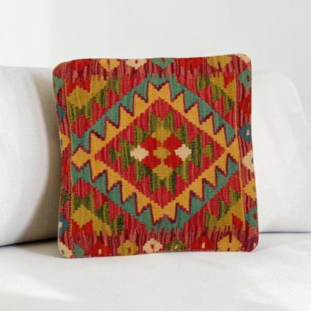 Afgán Kilim párnahuzat 40x40 kézi készítésű párna