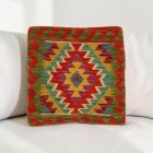 Afgán Kilim párnahuzat 40x40 kézi készítésű párna