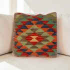 Afgán Kilim párnahuzat 40x40 kézi készítésű párna