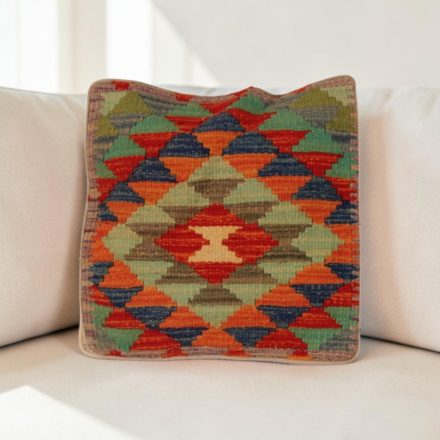 Afgán Kilim párnahuzat 40x40 kézi készítésű párna
