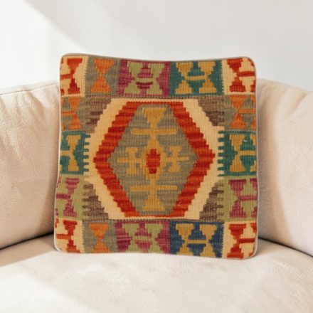 Keleti párna 40x40 kézi készítésű Kilim párnahuzat