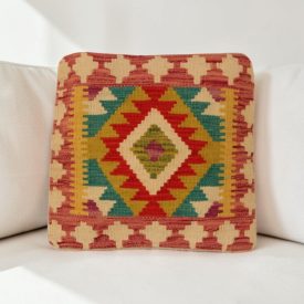 Kézi szövésű Kilim párnahuzat 40x40 afgán díszpárna