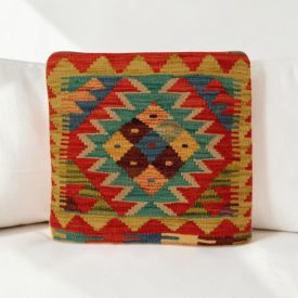 Kézi szövésű Kilim párnahuzat 40x40 afgán díszpárna