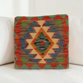 Kézi szövésű párnahuzat 40x40 Kilim díszpárna