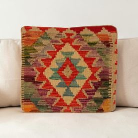 Kézi szövésű párnahuzat 40x40 Kilim díszpárna
