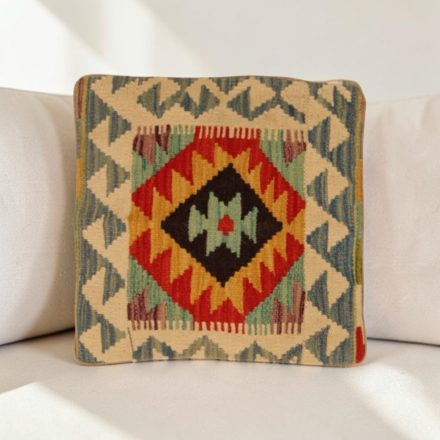 Kilim párnahuzat 40x40 kézi készítésű etnikai párna