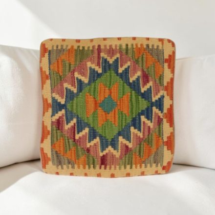 Kilim párnahuzat 40x40 kézi készítésű etnikai párna