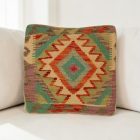 Kilim párnahuzat 40x40 kézi készítésű etnikai párna