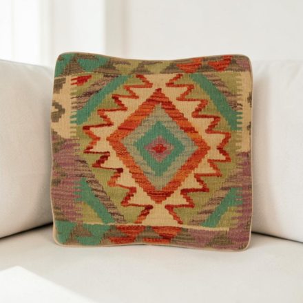 Kilim párnahuzat 40x40 kézi készítésű etnikai párna