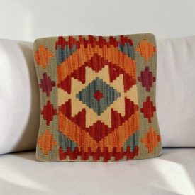 Kilim díszpárna 40x40 kézi szövésű párnahuzat