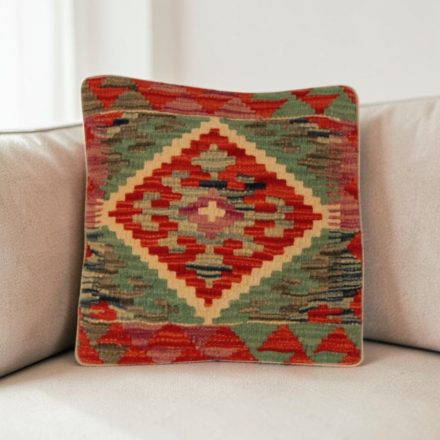 Kilim párnahuzat 40x40 kézi készítésű etnikai párna
