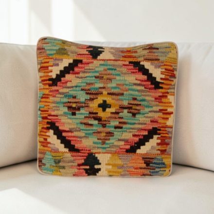 Kilim párnahuzat 40x40 kézi készítésű etnikai párna