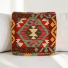 Kilim párna 40x40 kézi készítésű etnikai párnahuzat