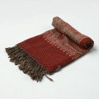 Sál szürke-bordó 215x105 elegáns női sál pamutból