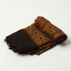 Sál fekete-arany 215x105 elegáns női sál pamutból