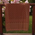 Elegán női sál 215x105 bordó-bézs autentikus mintával